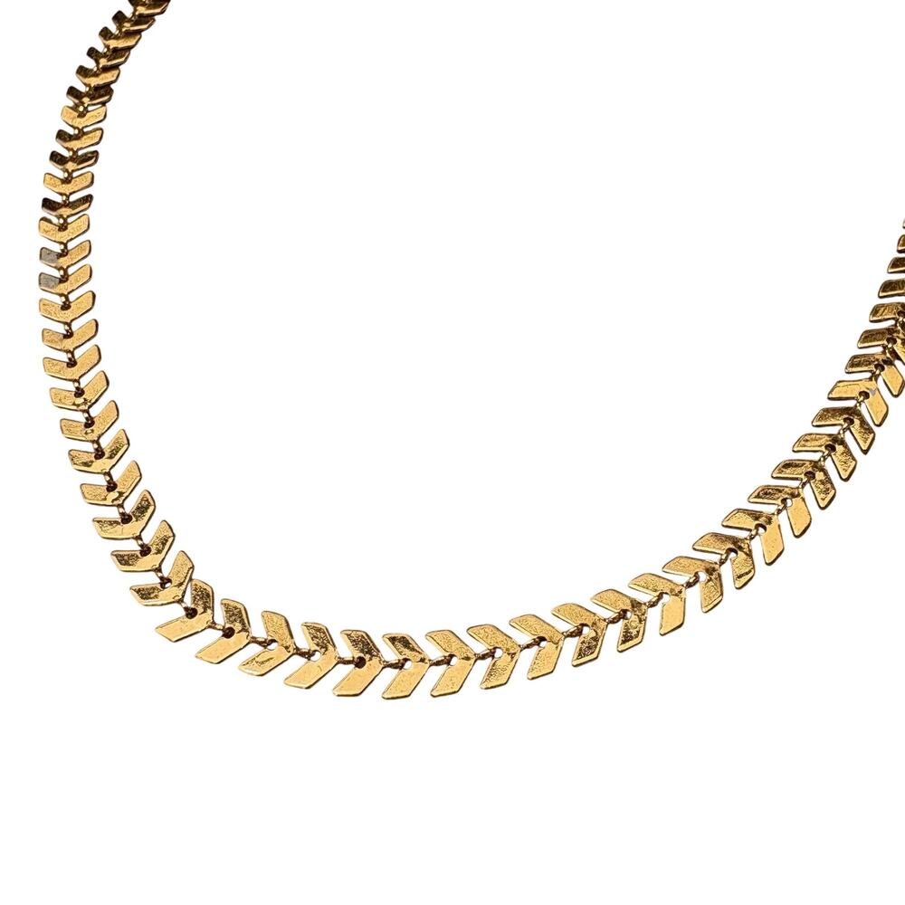 Park Lane Gold Leaf Grecian Necklace Summer Dainty Italian Chain